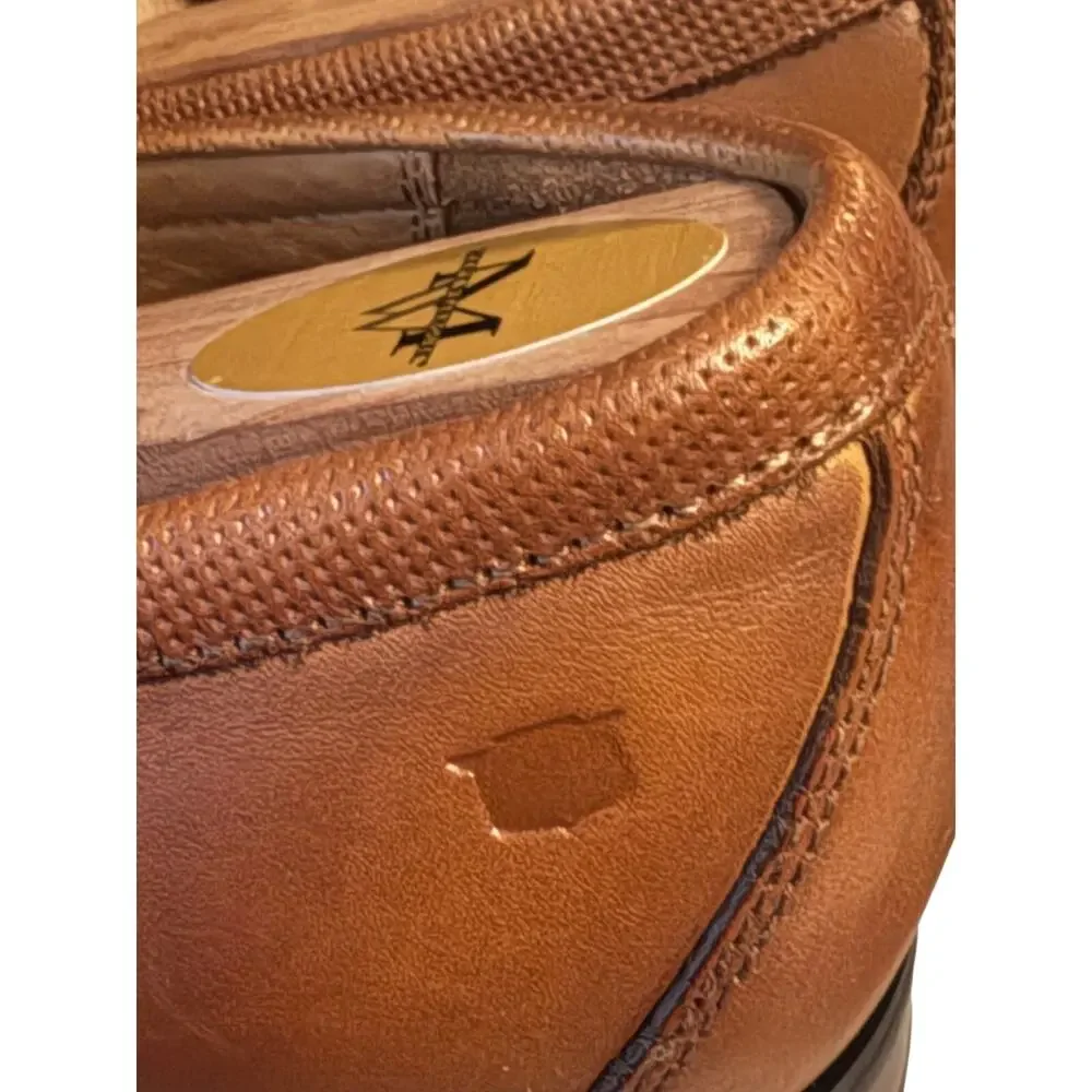 Florsheim Men’s Cognac Leather Modena Moc Toe Shoes Size 8D